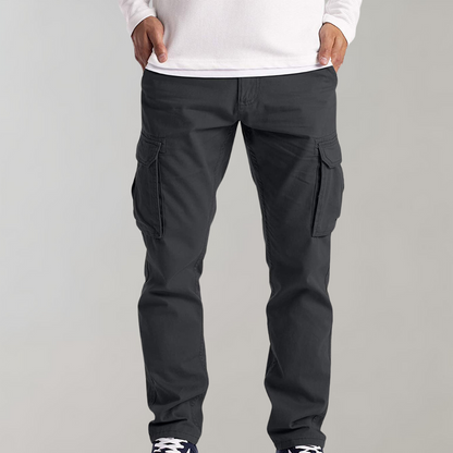 Straight Men's Trousers with Pockets Casual