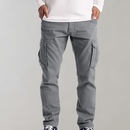 Straight Men's Trousers with Pockets Casual
