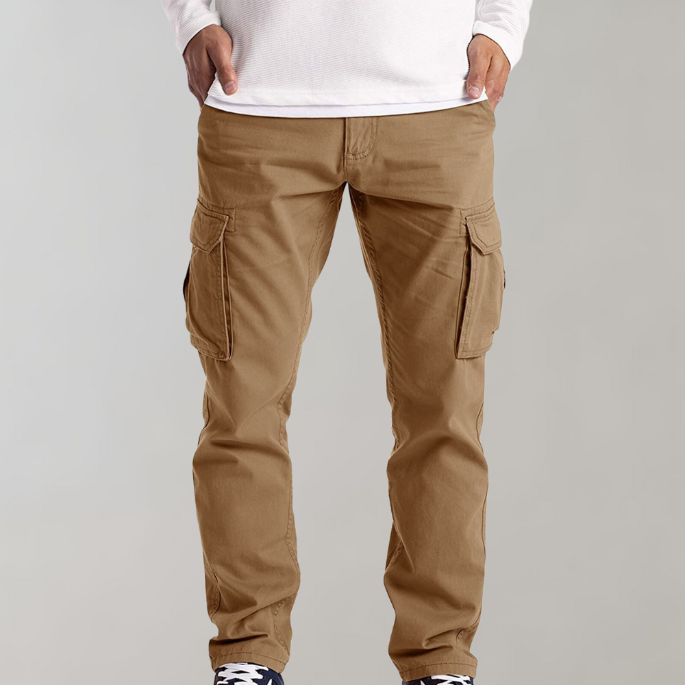 Straight Men's Trousers with Pockets Casual