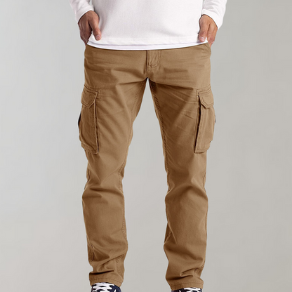 Straight Men's Trousers with Pockets Casual