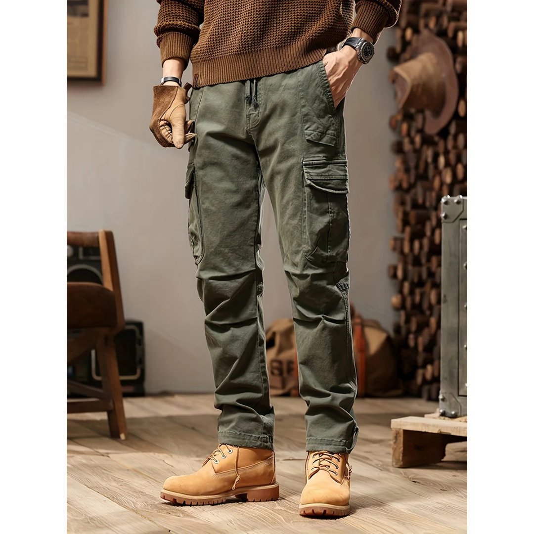 Practical Men's Straight-Leg Trousers