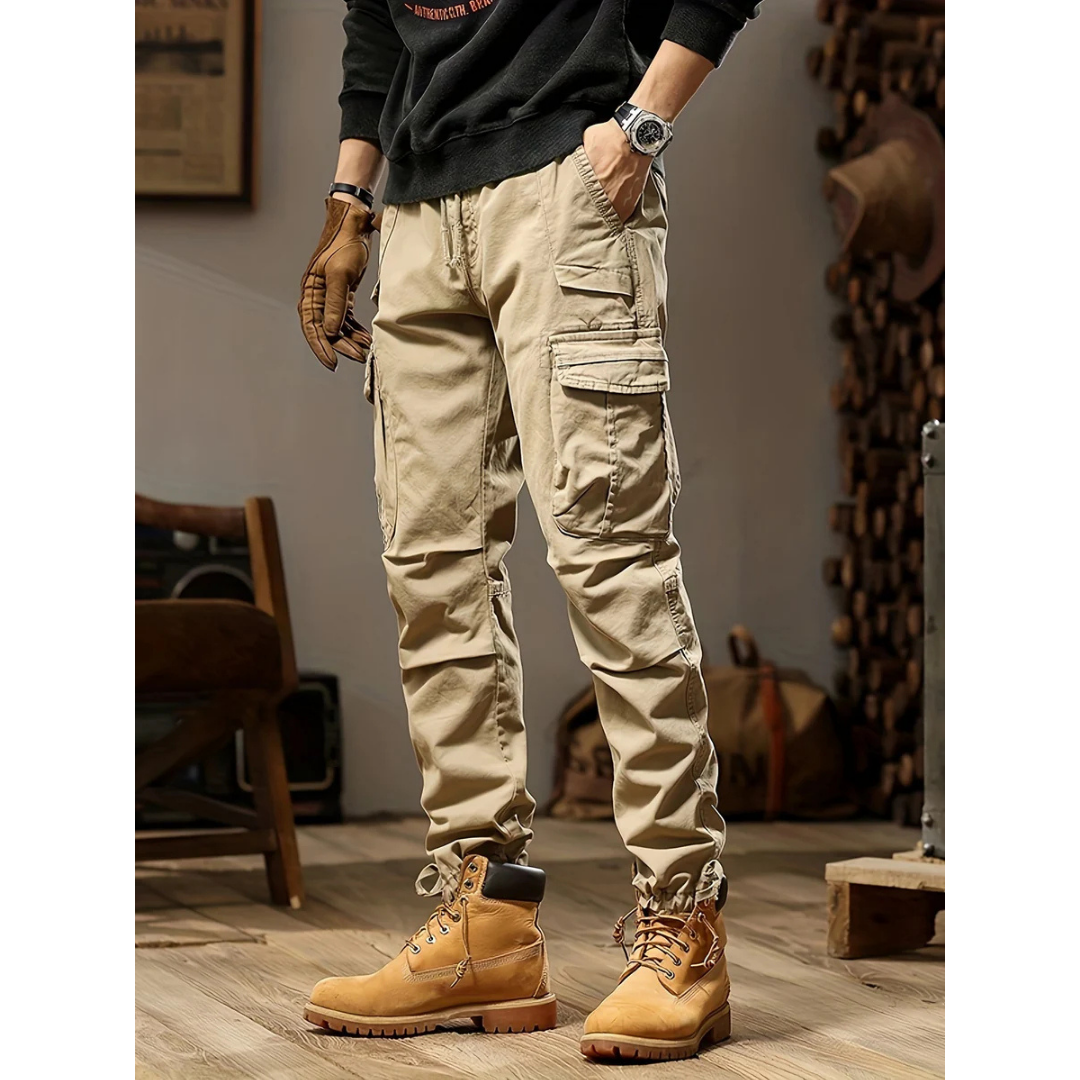 Practical Men's Straight-Leg Trousers