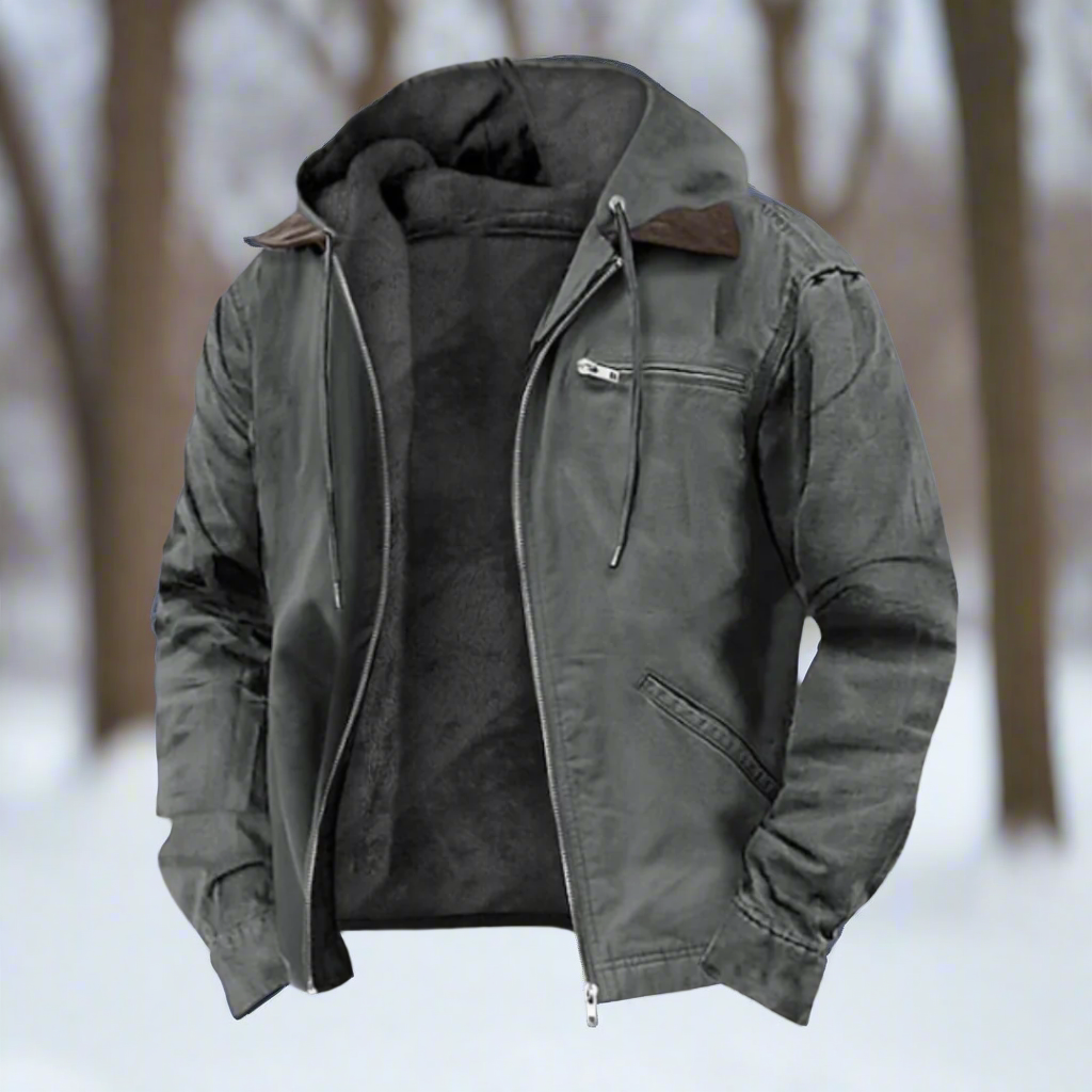 Windproof jacket Cotton blend Lined Hood