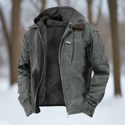 Windproof jacket Cotton blend Lined Hood