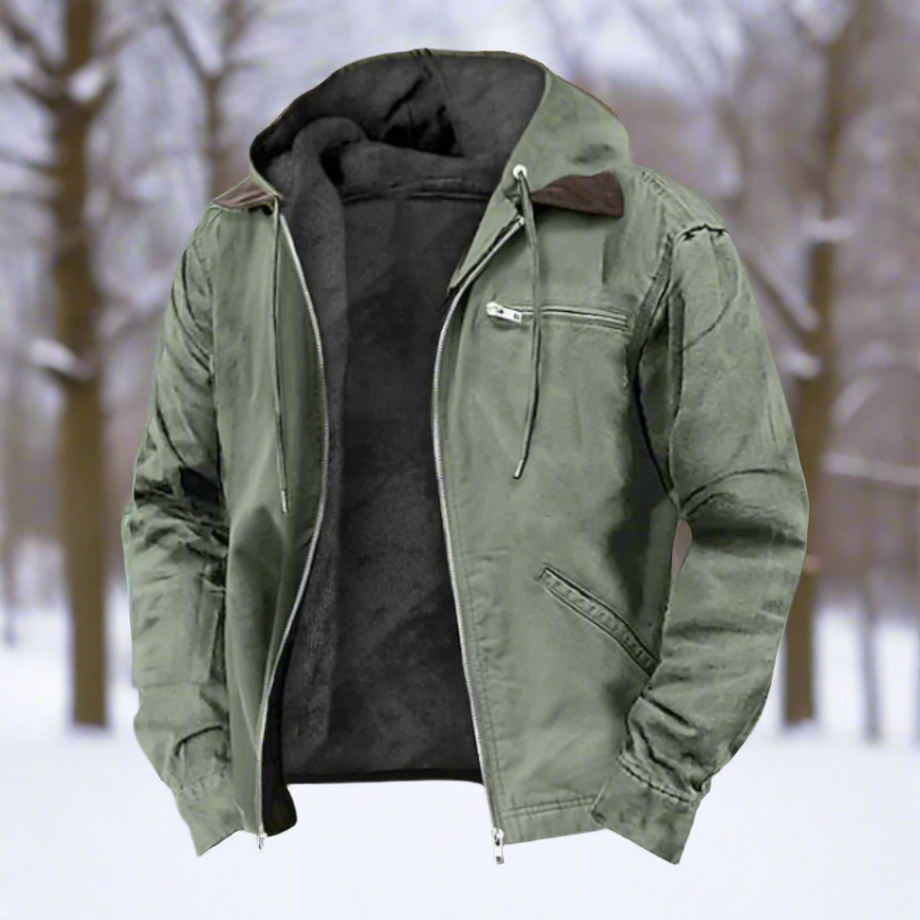 Windproof jacket Cotton blend Lined Hood