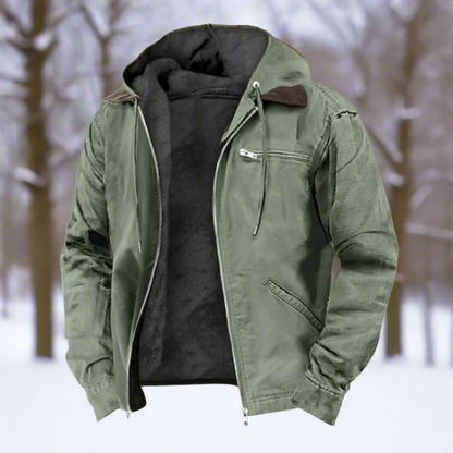 Windproof jacket Cotton blend Lined Hood