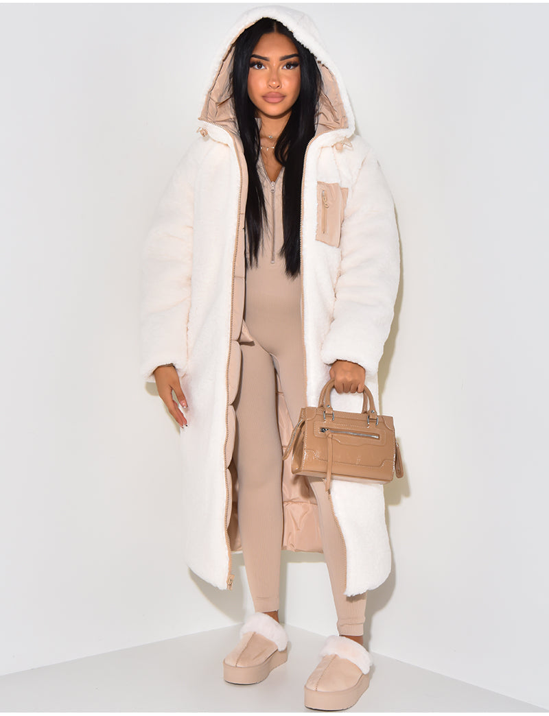 Elegant Women's Long Winter Jacket with Hood