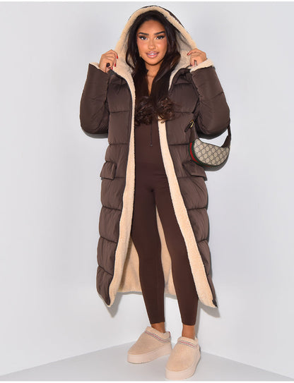 Elegant Women's Long Winter Jacket with Hood