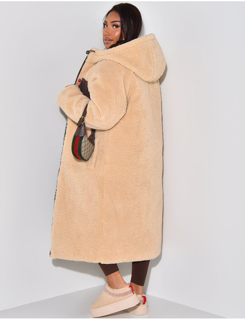 Elegante Damenwinterjacke Lang mit Kapuze - IdealeKleiden