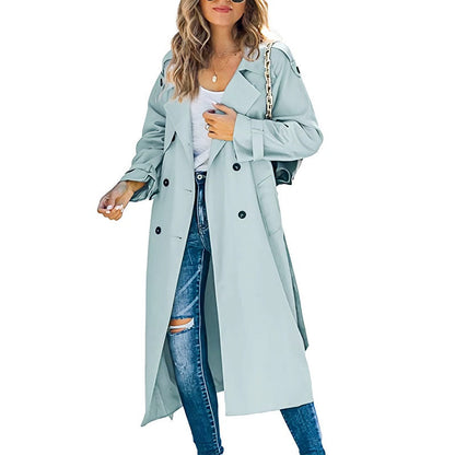 Elegant Women's Long Trench Coat Modern Ladies' Fashion
