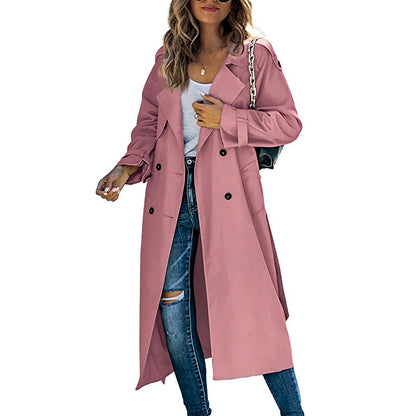Elegant Women's Long Trench Coat Modern Ladies' Fashion