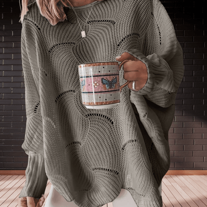Women's Autumn Ribbed Asymmetric Jumper