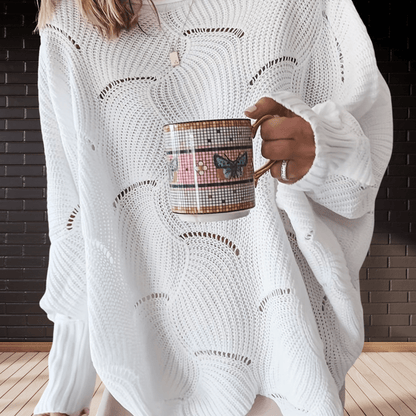Women's Autumn Ribbed Asymmetric Jumper