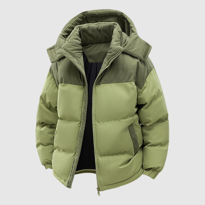 Men's Puffer Jacket Relaxed Fit Hood Zipper