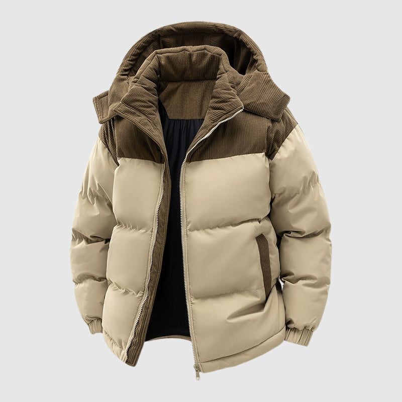 Men's Puffer Jacket Relaxed Fit Hood Zipper