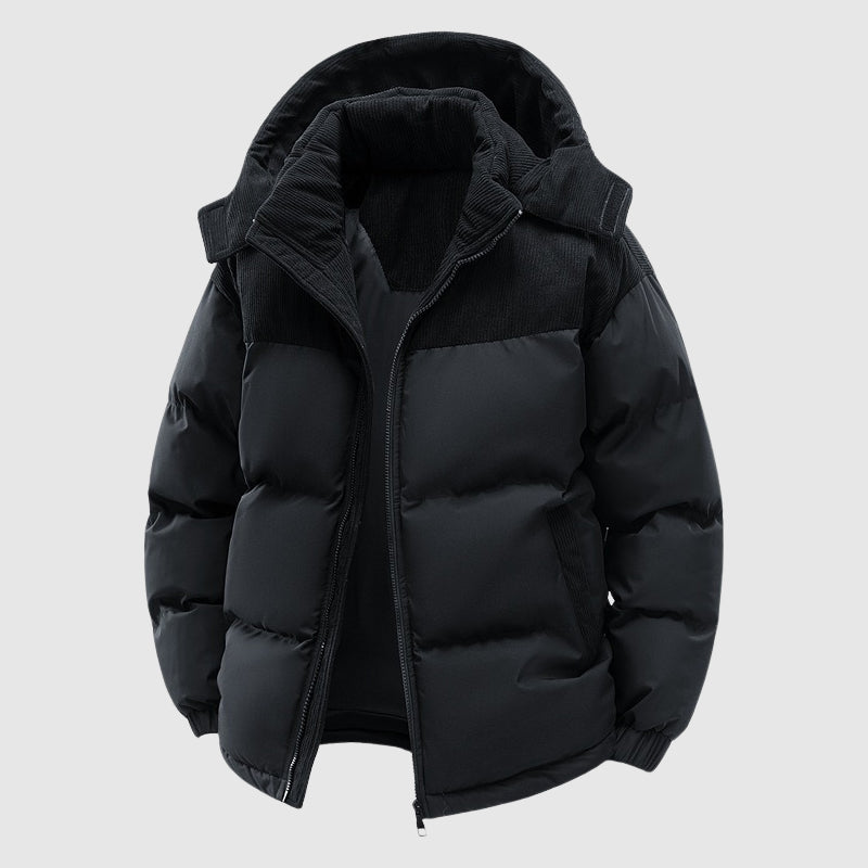 Men's Puffer Jacket Relaxed Fit Hood Zipper