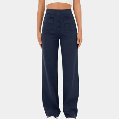Women's High-Waisted Straight-Leg Trousers