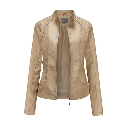 Elegant Women's Black Leather Jacket Leather Protection