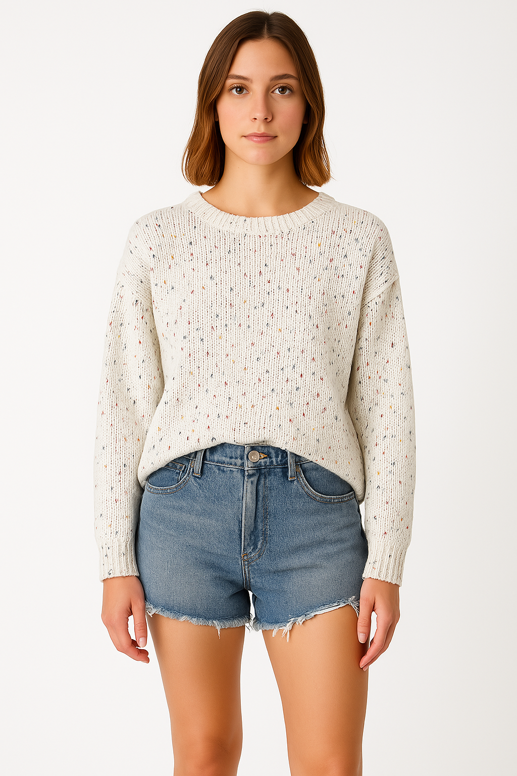 Cozy Sweaters Loose Fit Mélange Design