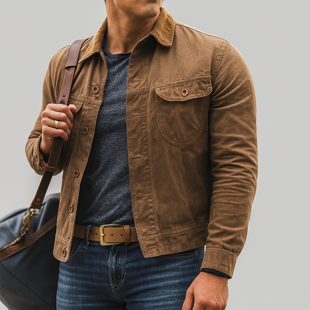 Herren Outdoorjacke Robust Mit Knöpfen - IdealeKleiden