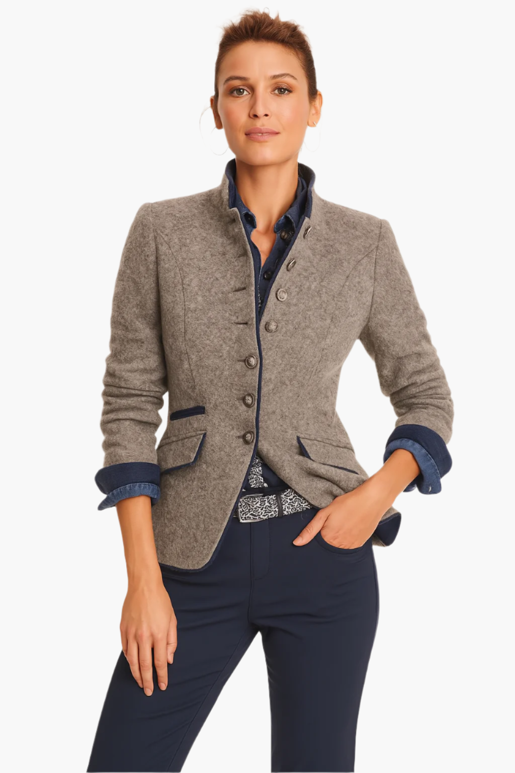 Women's Winter Blazer Elegant Stand-up Collar