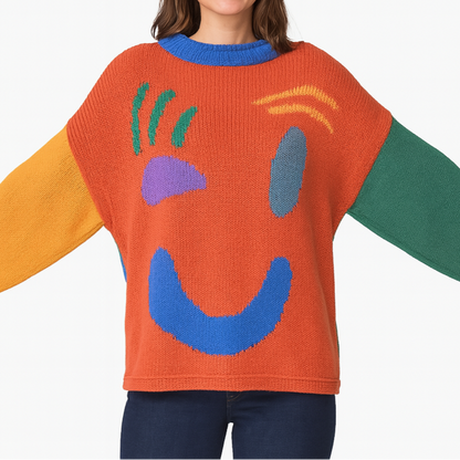 Künstlerischer Strickpullover Gemütlich Abstrakt