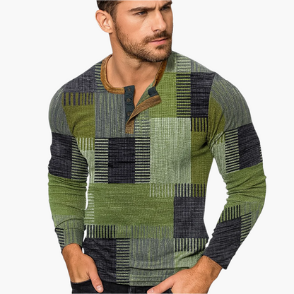 Men's Knitted Sweater Modern Patchwork Design