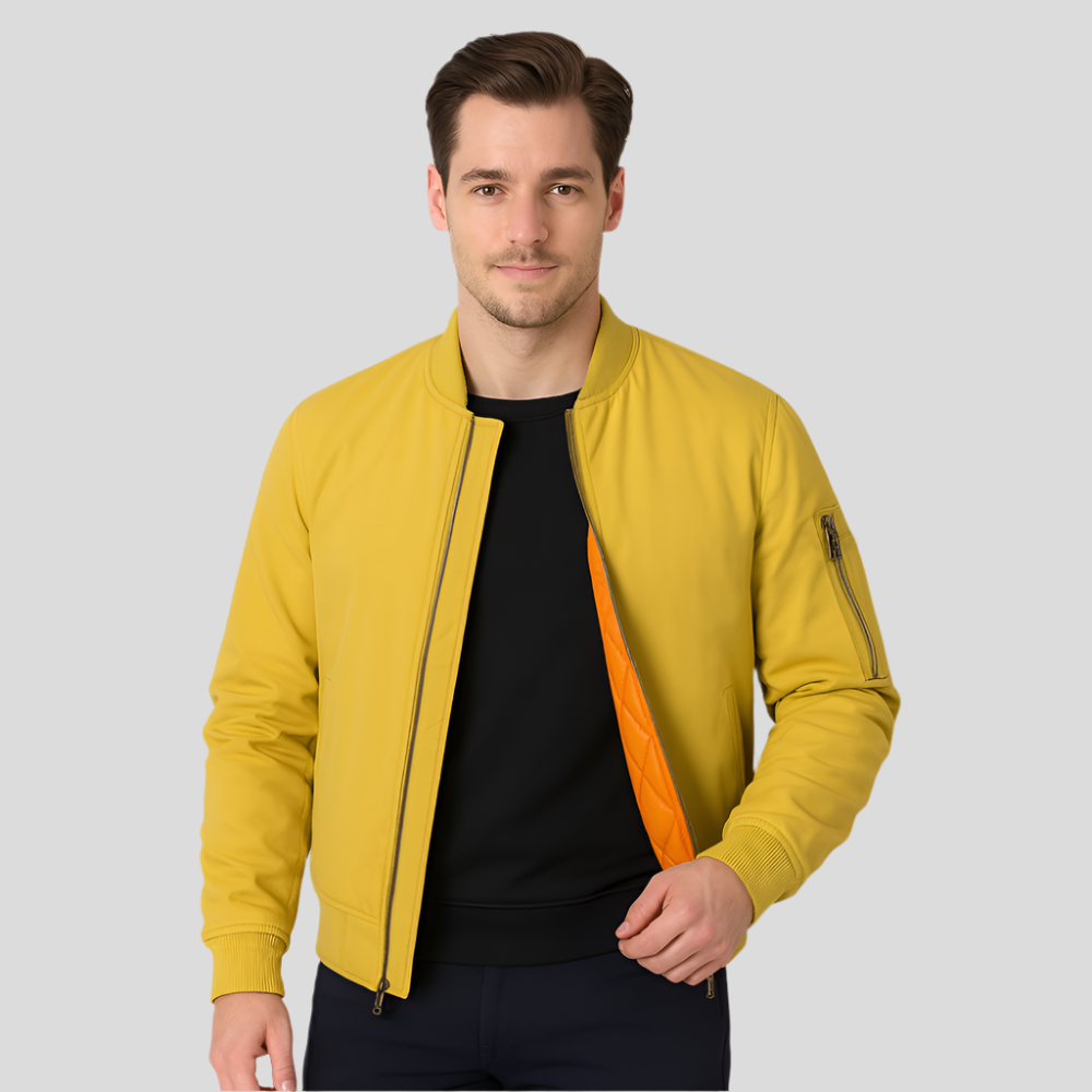 Men's Warm Lined Bomber Jacket