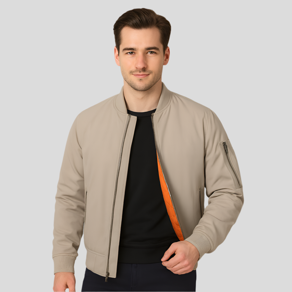 Men's Warm Lined Bomber Jacket