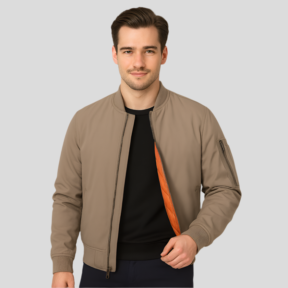 Men's Warm Lined Bomber Jacket