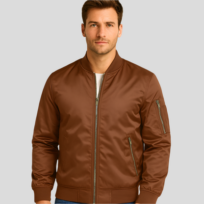 Men's Bomber Jacket Metal Closure Modern