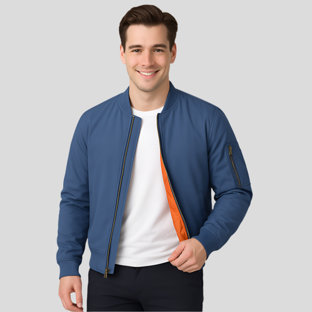 Men's Warm Lined Bomber Jacket