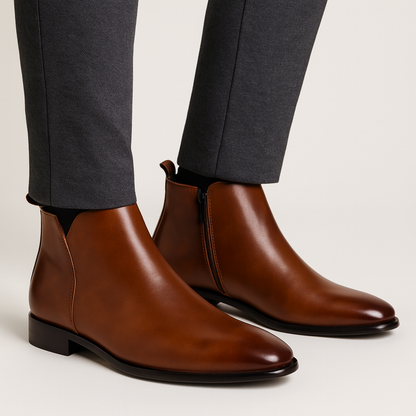 Men's Boots Elegant Smooth Look Elastic