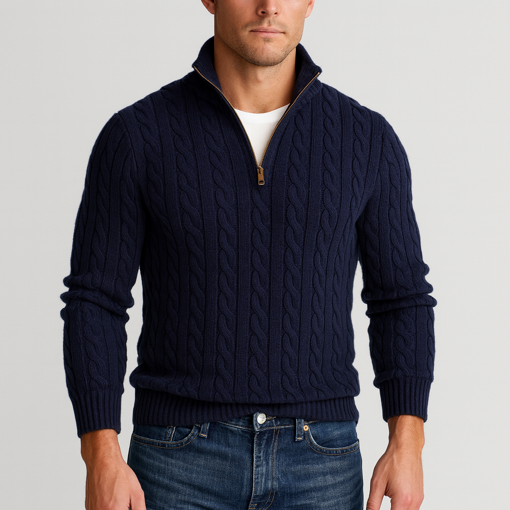 Men's Stand-Up Collar Jumper Modern Style