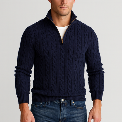 Men's Stand-Up Collar Jumper Modern Style