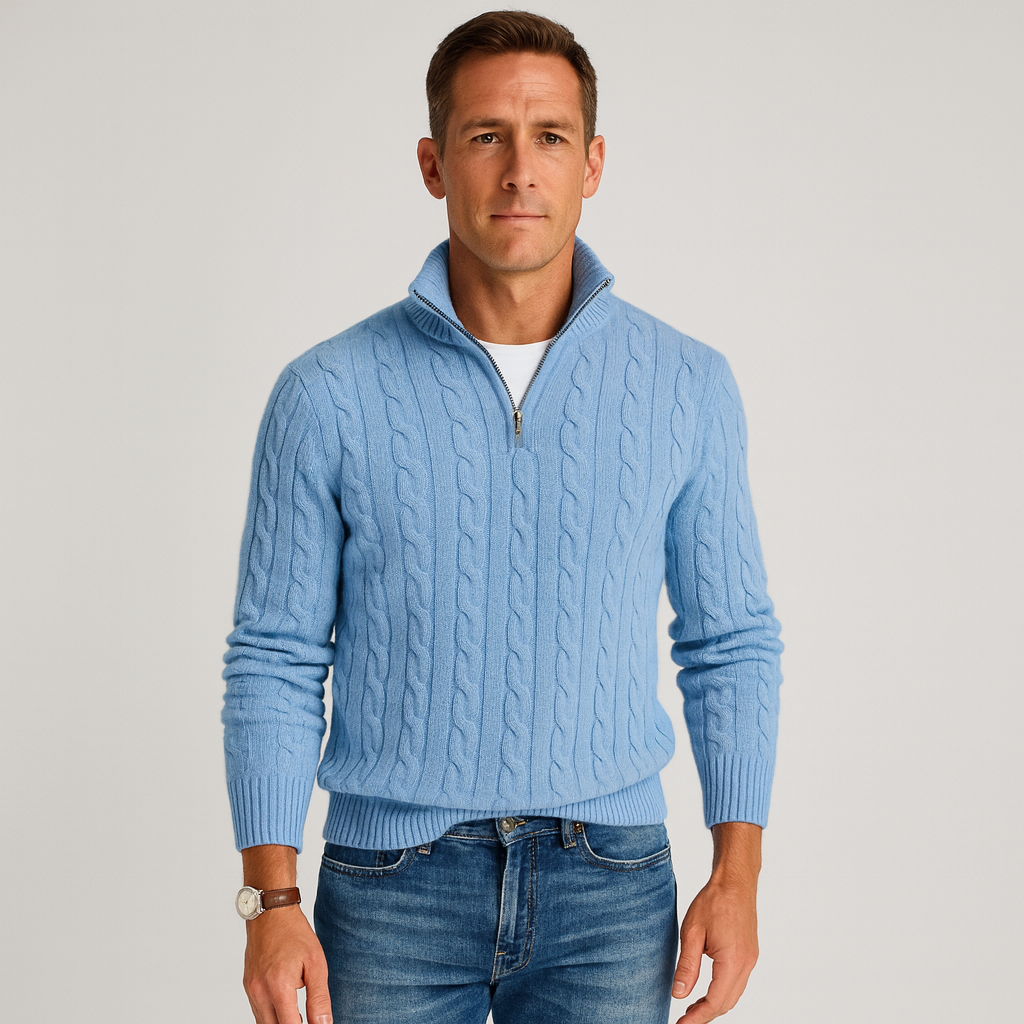 Men's Stand-Up Collar Jumper Modern Style