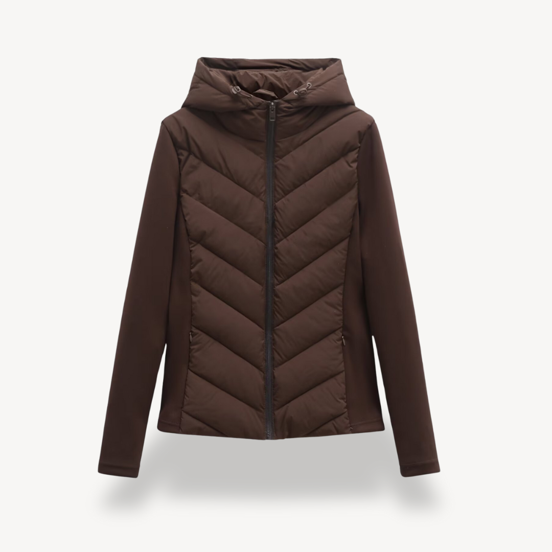 Women's Winter Chevron Padded Hooded Jacket