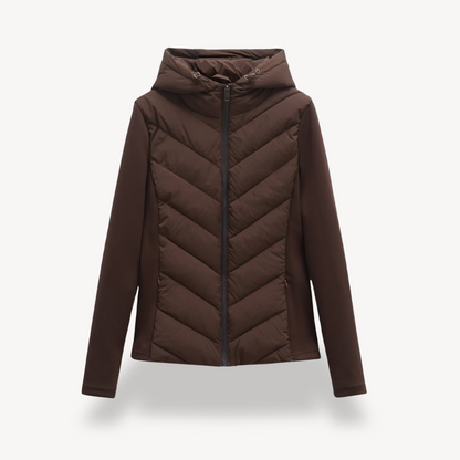Women's Winter Chevron Padded Hooded Jacket