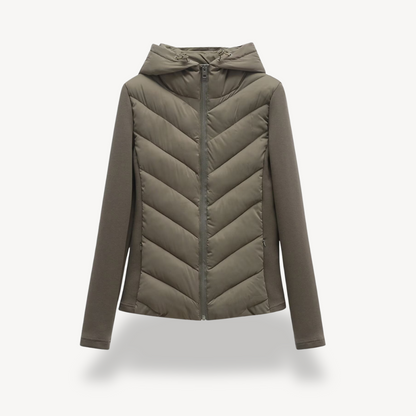 Women's Winter Chevron Padded Hooded Jacket