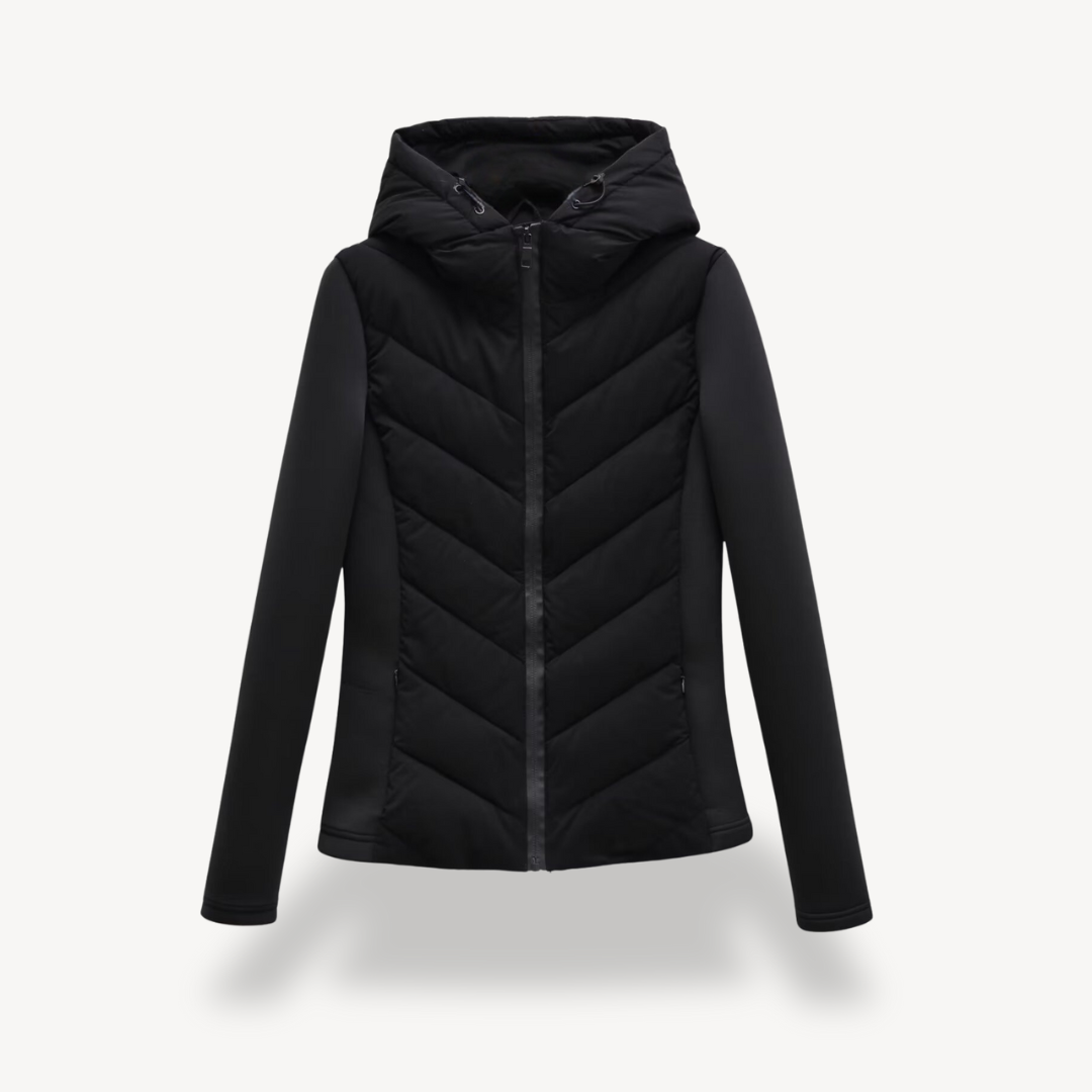 Women's Winter Chevron Padded Hooded Jacket