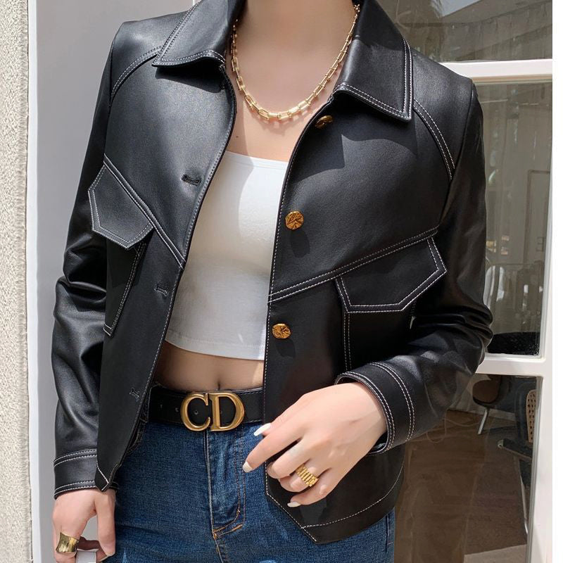 Stylish Leather Jacket Women Lucille Design