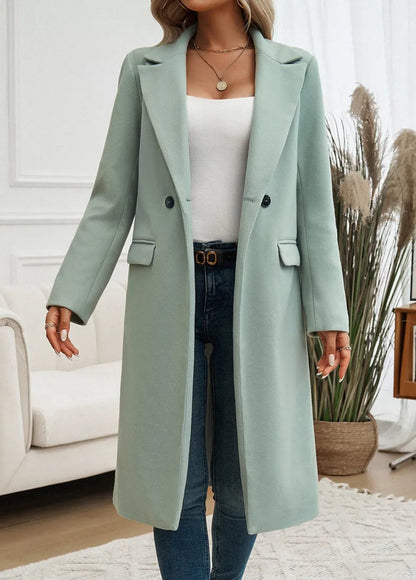 Women's Elegant Long Lapel Trench Coat