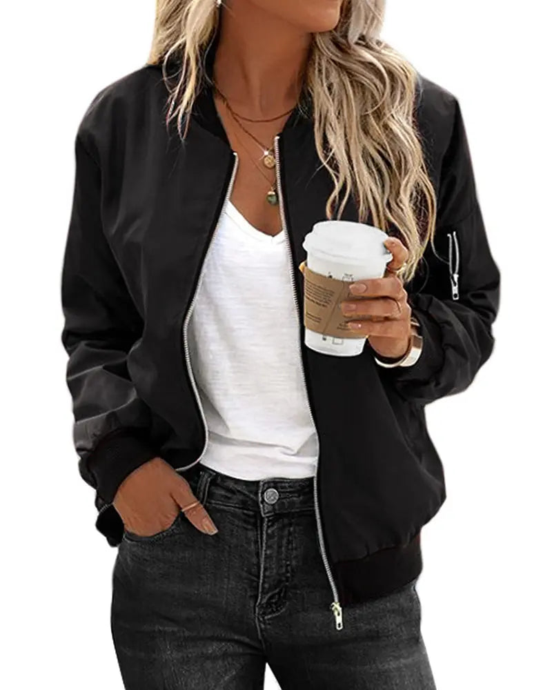 Lia Damen Bomberjacke Elegante Stadtstyle - IdealeKleiden