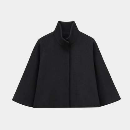 Elegant Cape Jacket Women's Coat Slim Waist