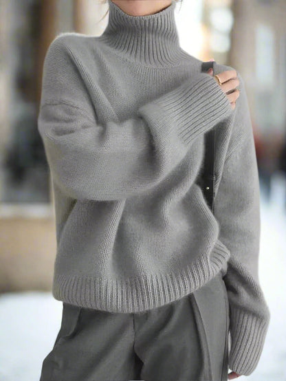 Weiche Oversized Rollkragenpullover Lange Ärmel - IdealeKleiden