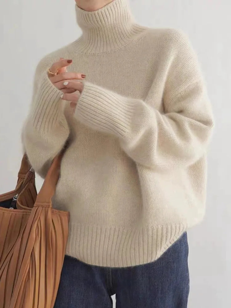 Weicher Rollkragenpullover Modern Style Damenschal - IdealeKleiden