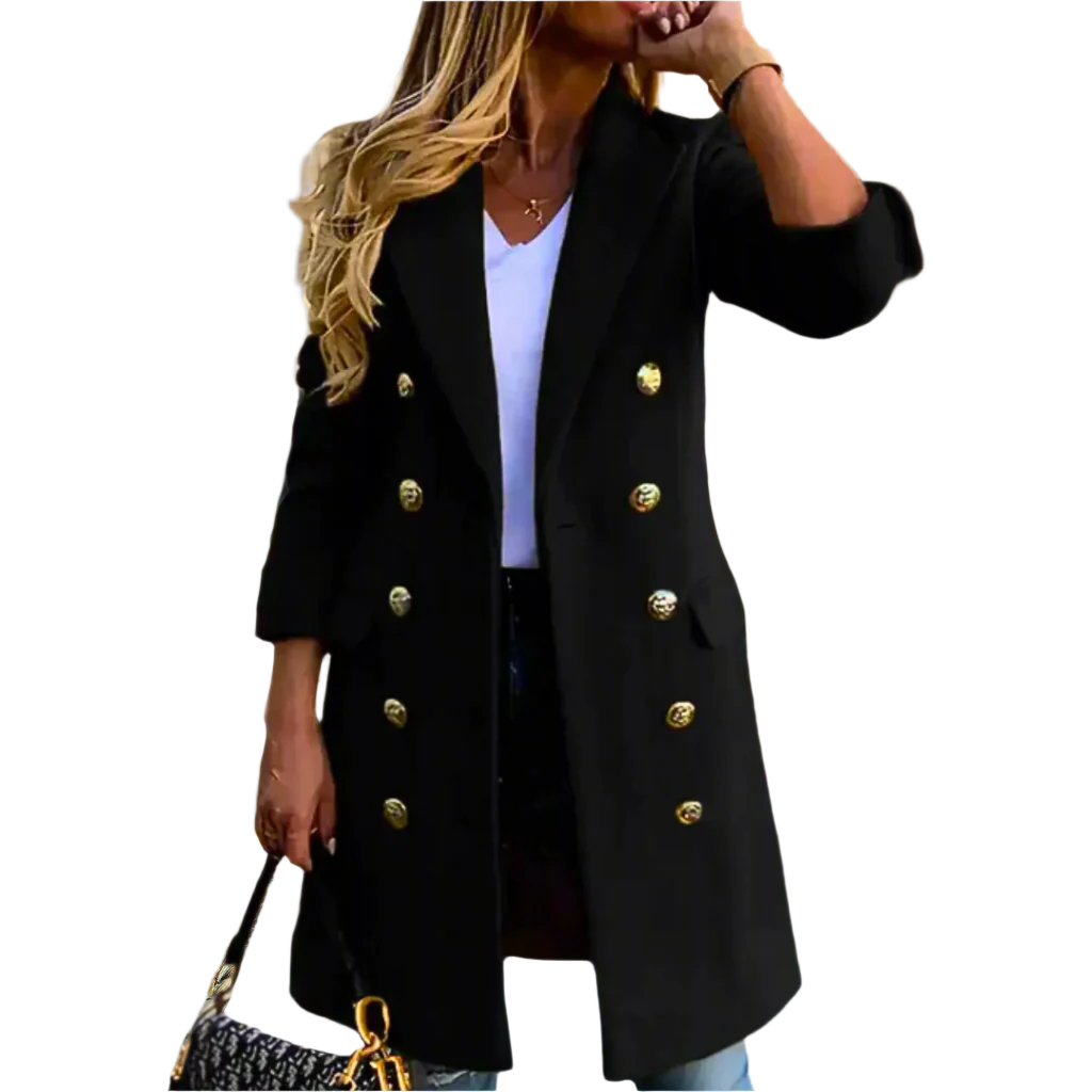 Elegant Women's Jacket Slim Fit Double Button