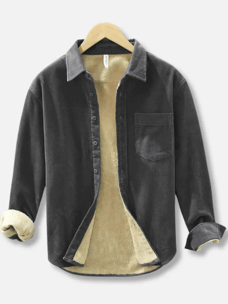 Men's Corduroy Shirt Warm Fleece Overshirt
