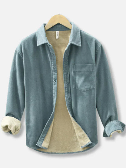 Men's Corduroy Shirt Warm Fleece Overshirt