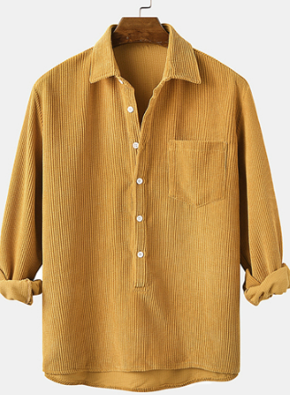 Men's Long-Sleeved Shirt Elegant Collar
